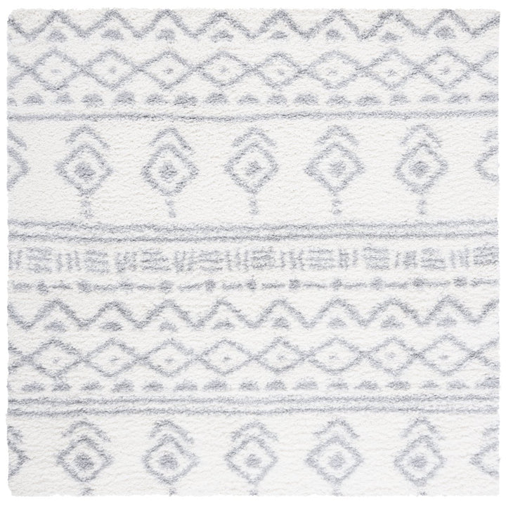 SAFAVIEH Parma Shag Collection PMA544A Ivory / Grey Rug Image 1