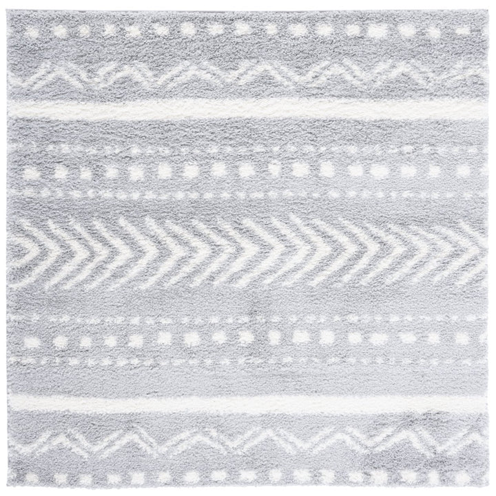 SAFAVIEH Parma Shag Collection PMA542F Grey / Ivory Rug Image 6