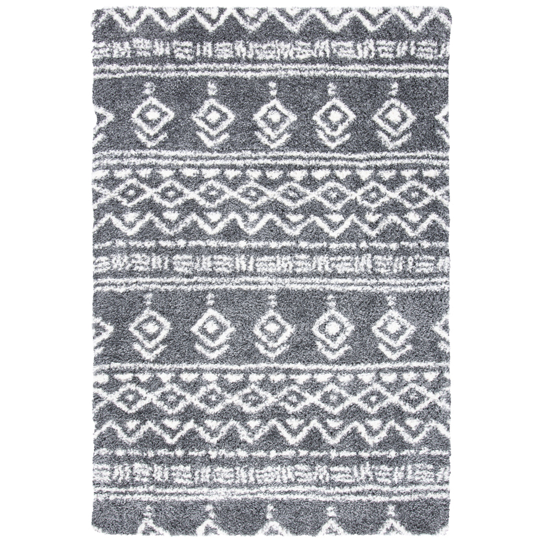 SAFAVIEH Parma Shag PMA544H Charcoal / Ivory Rug Image 1