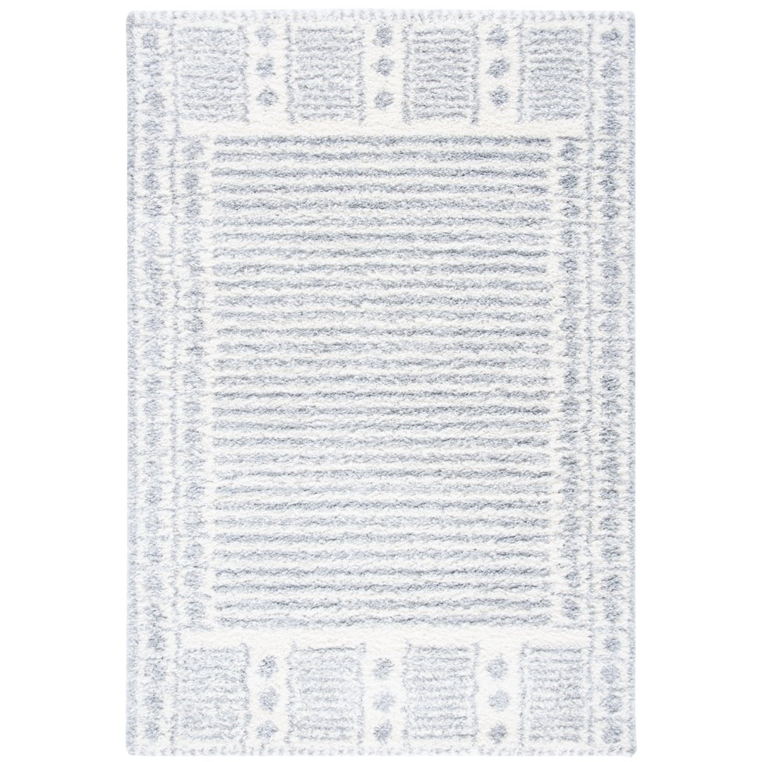 SAFAVIEH Parma Shag Collection PMA546F Grey / Ivory Rug Image 1