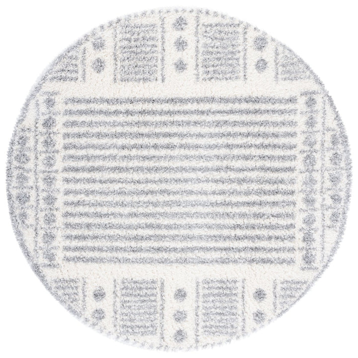 SAFAVIEH Parma Shag Collection PMA546F Grey / Ivory Rug Image 4