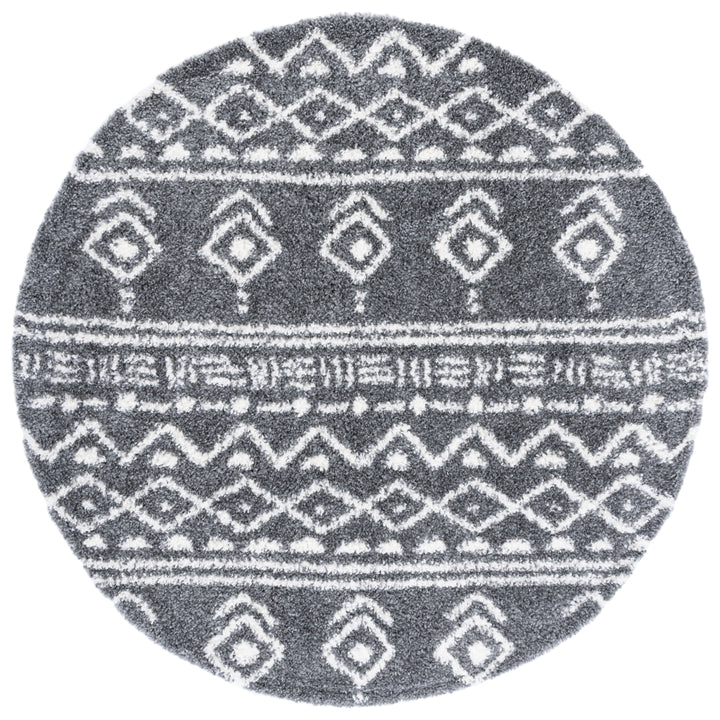 SAFAVIEH Parma Shag PMA544H Charcoal / Ivory Rug Image 4