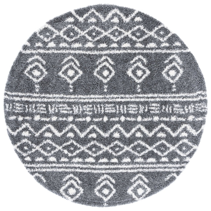 SAFAVIEH Parma Shag PMA544H Charcoal / Ivory Rug Image 1