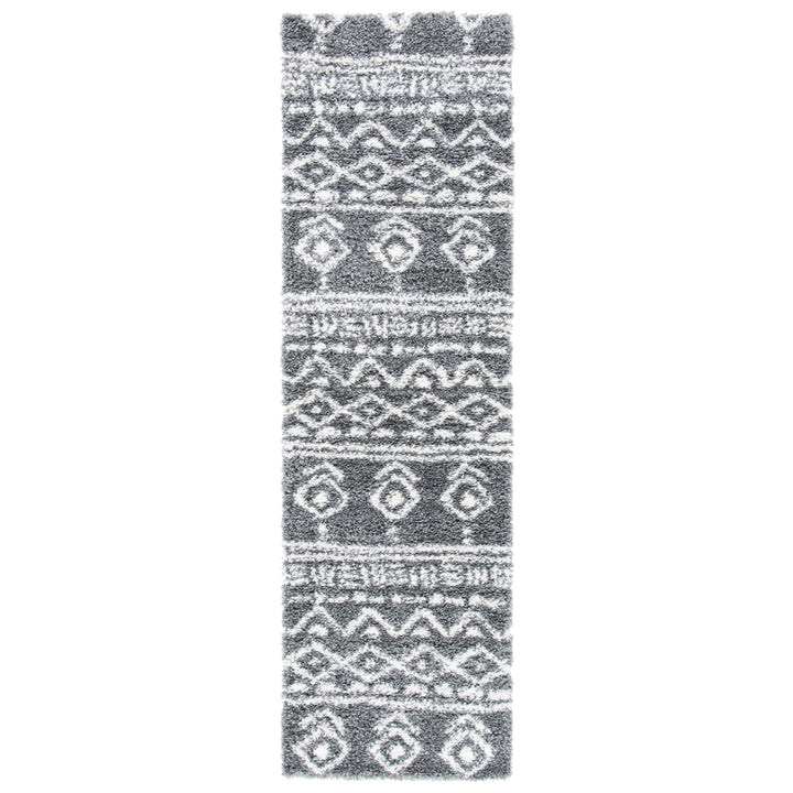 SAFAVIEH Parma Shag PMA544H Charcoal / Ivory Rug Image 5