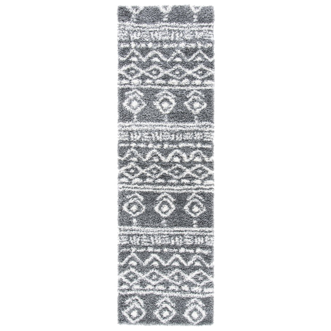 SAFAVIEH Parma Shag PMA544H Charcoal / Ivory Rug Image 1