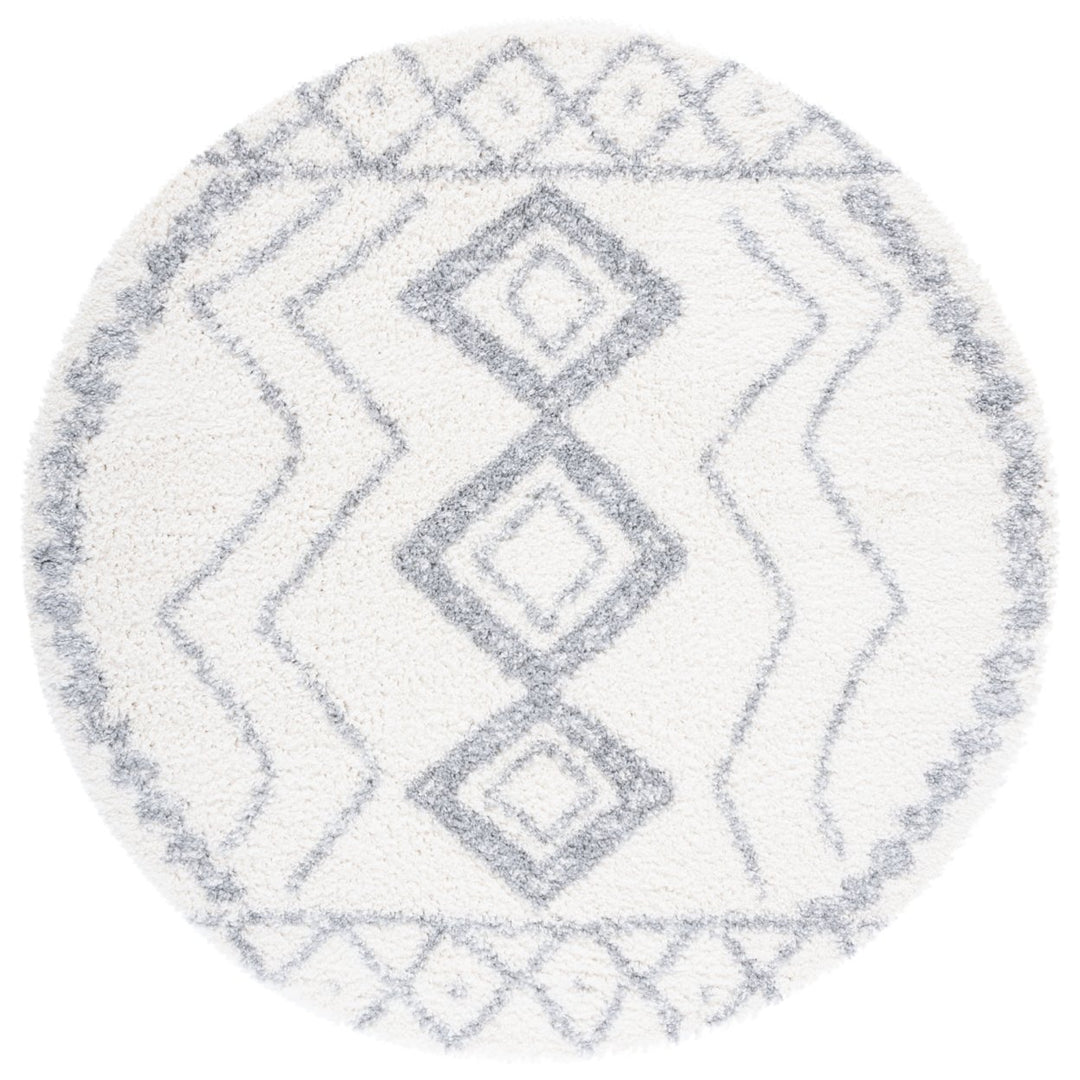 SAFAVIEH Parma Shag Collection PMA552A Ivory / Grey Rug Image 1