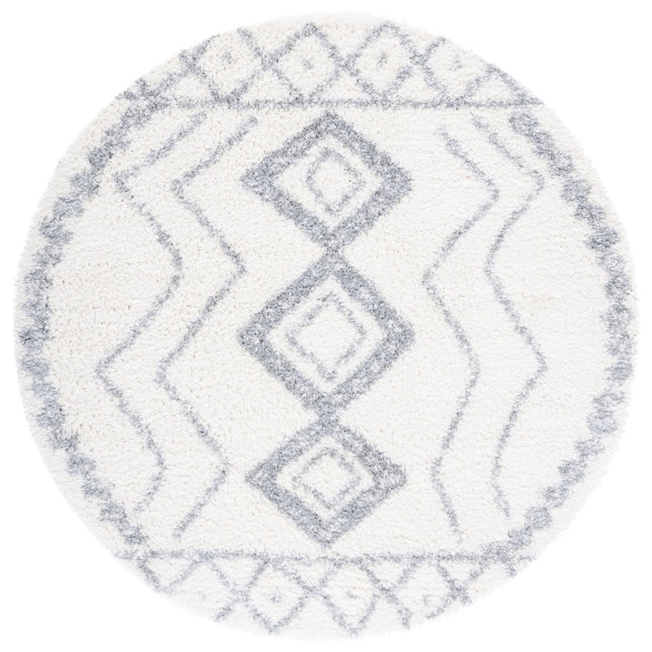 SAFAVIEH Parma Shag Collection PMA552A Ivory / Grey Rug Image 1