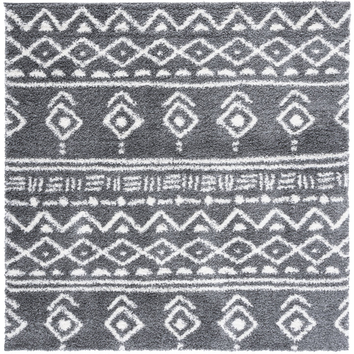 SAFAVIEH Parma Shag PMA544H Charcoal / Ivory Rug Image 6