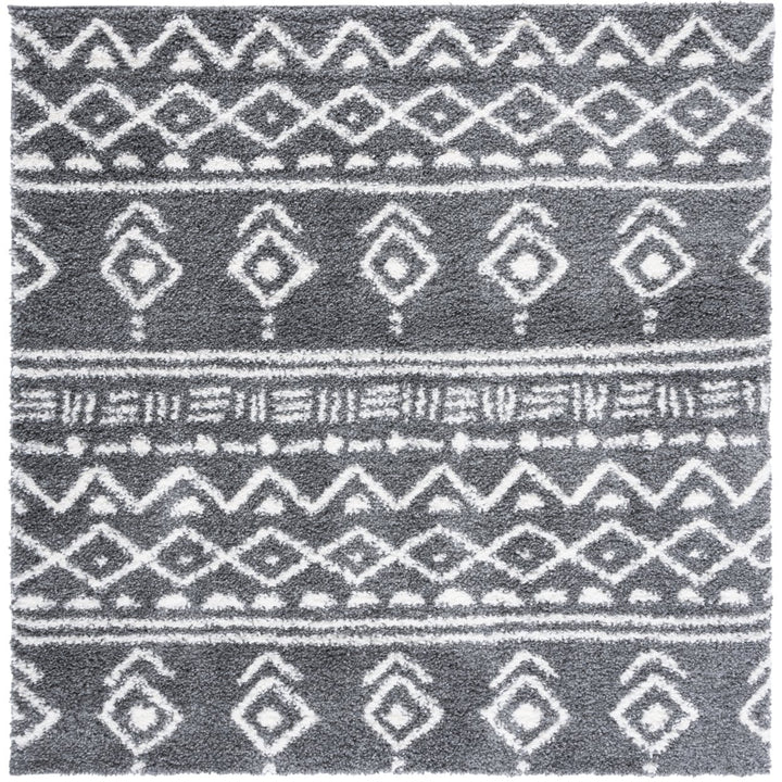 SAFAVIEH Parma Shag PMA544H Charcoal / Ivory Rug Image 1