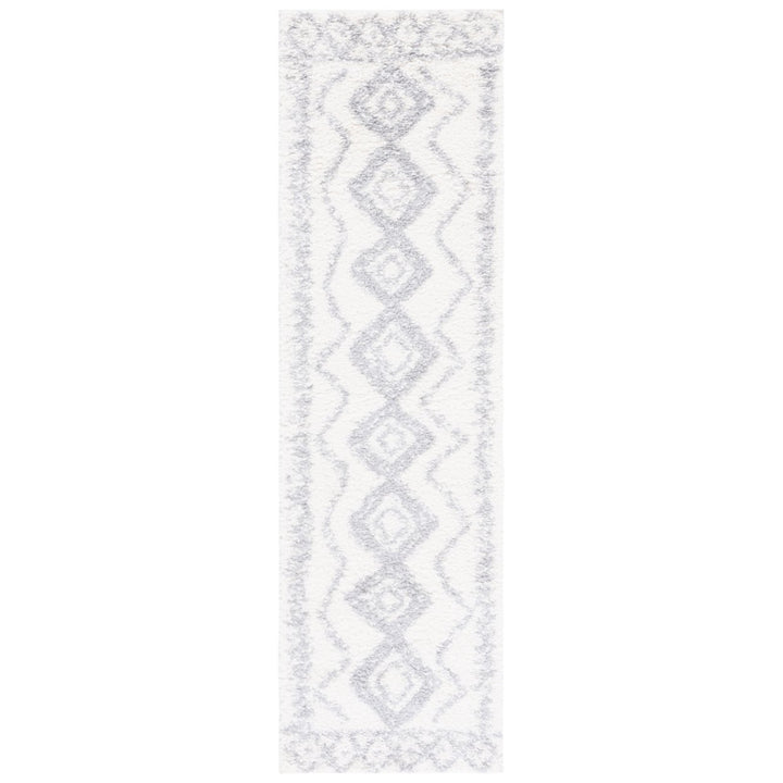 SAFAVIEH Parma Shag Collection PMA552A Ivory / Grey Rug Image 1