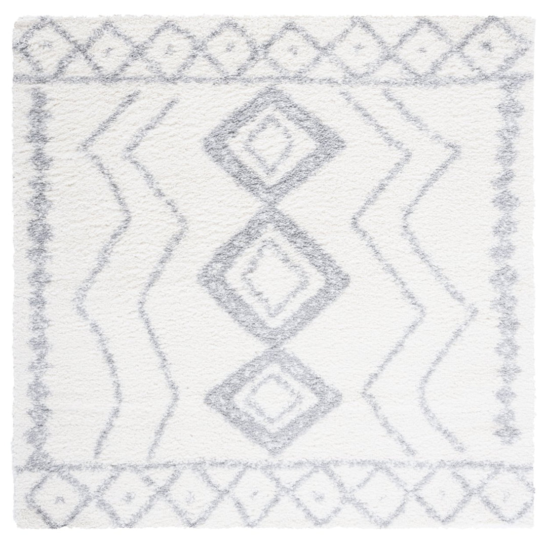 SAFAVIEH Parma Shag Collection PMA552A Ivory / Grey Rug Image 6