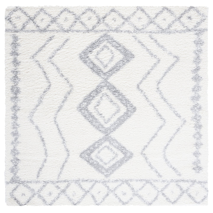 SAFAVIEH Parma Shag Collection PMA552A Ivory / Grey Rug Image 6