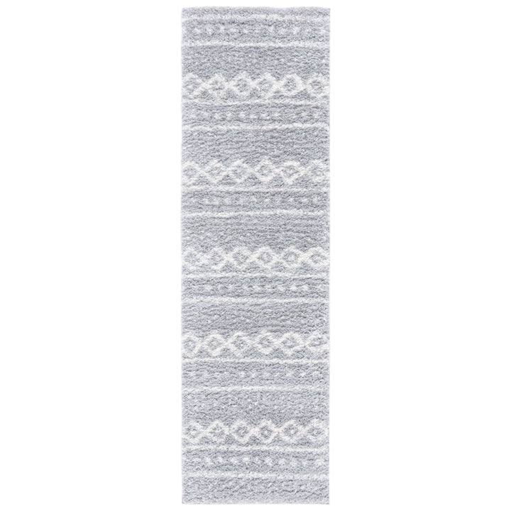 SAFAVIEH Parma Shag Collection PMA550F Grey / Ivory Rug Image 1