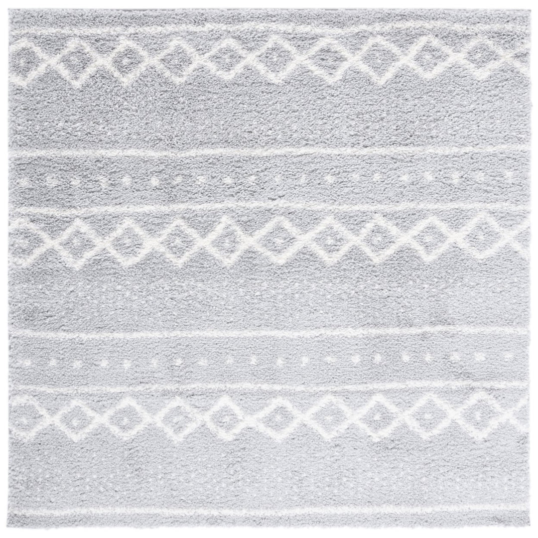 SAFAVIEH Parma Shag Collection PMA550F Grey / Ivory Rug Image 1