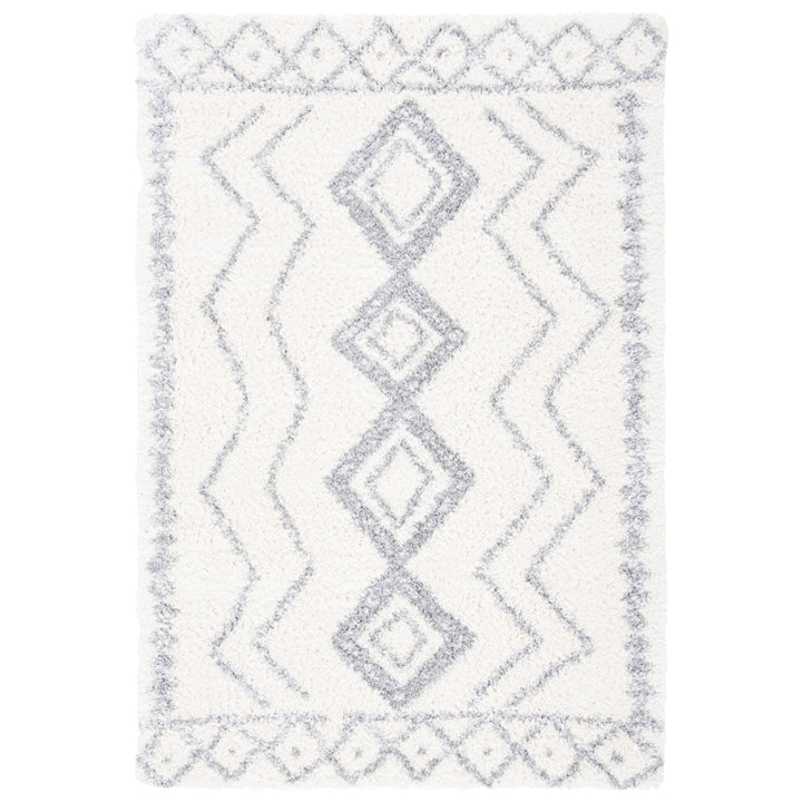 SAFAVIEH Parma Shag Collection PMA552A Ivory / Grey Rug Image 10