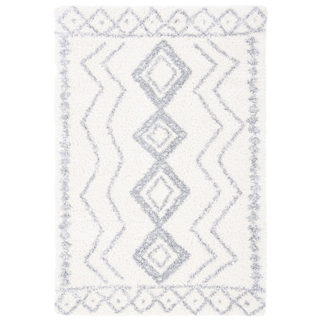 SAFAVIEH Parma Shag Collection PMA552A Ivory / Grey Rug Image 1