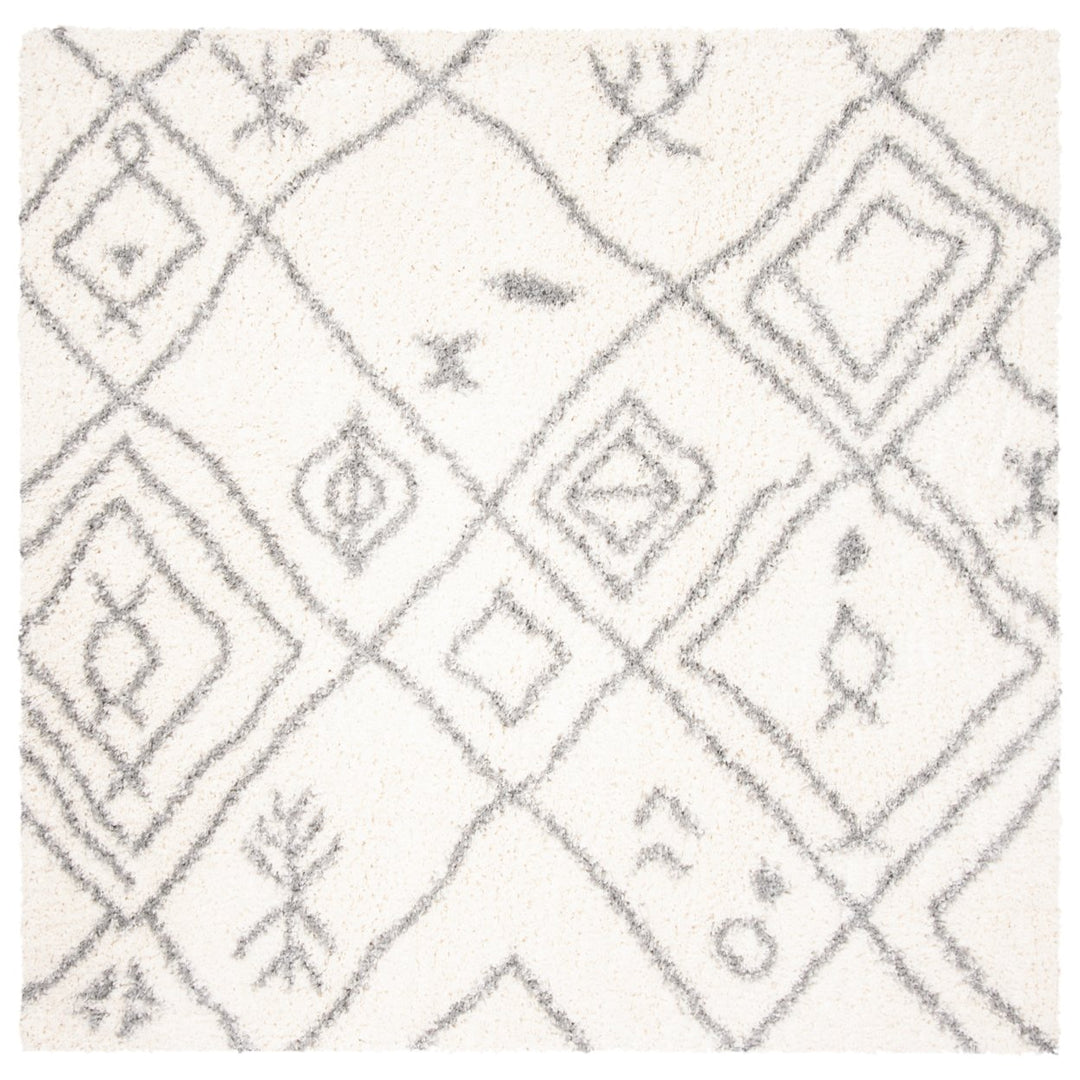 SAFAVIEH Parma Shag Collection PMA583A Cream / Grey Rug Image 1