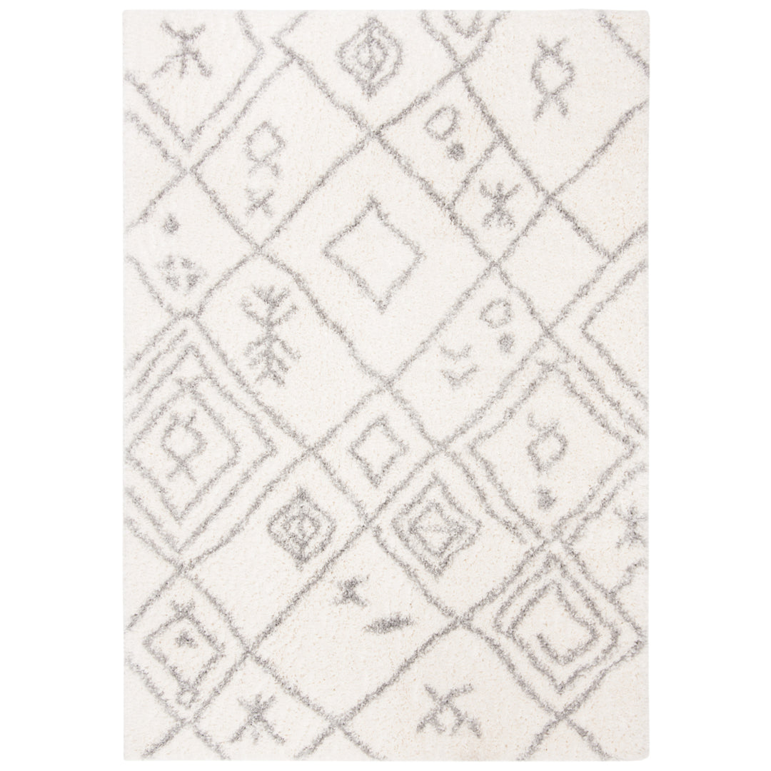 SAFAVIEH Parma Shag Collection PMA583A Cream / Grey Rug Image 11