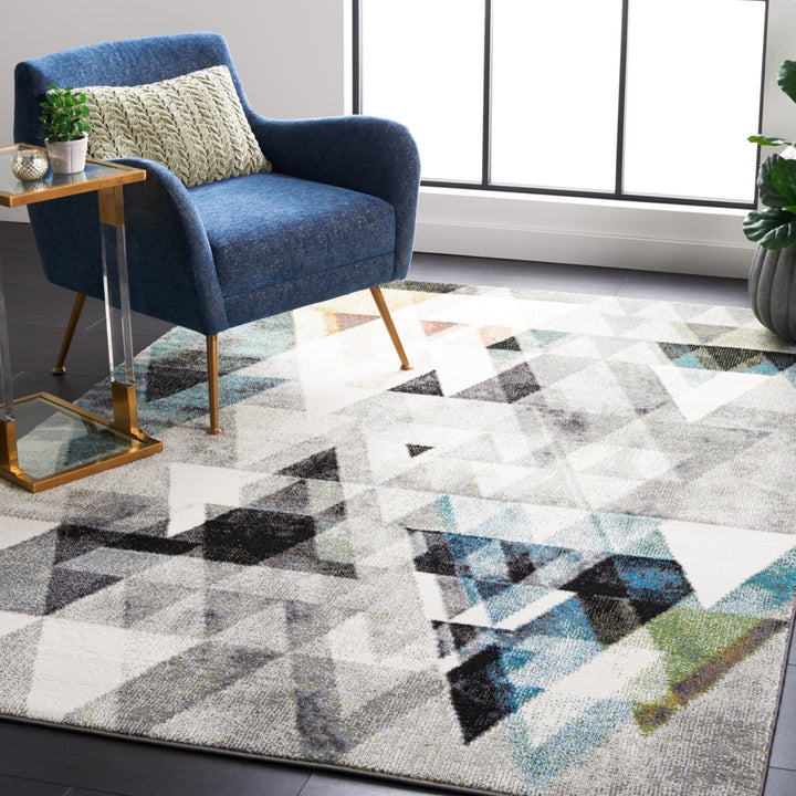 SAFAVIEH Porcello Collection PRL6938C Grey / Blue Rug Image 1