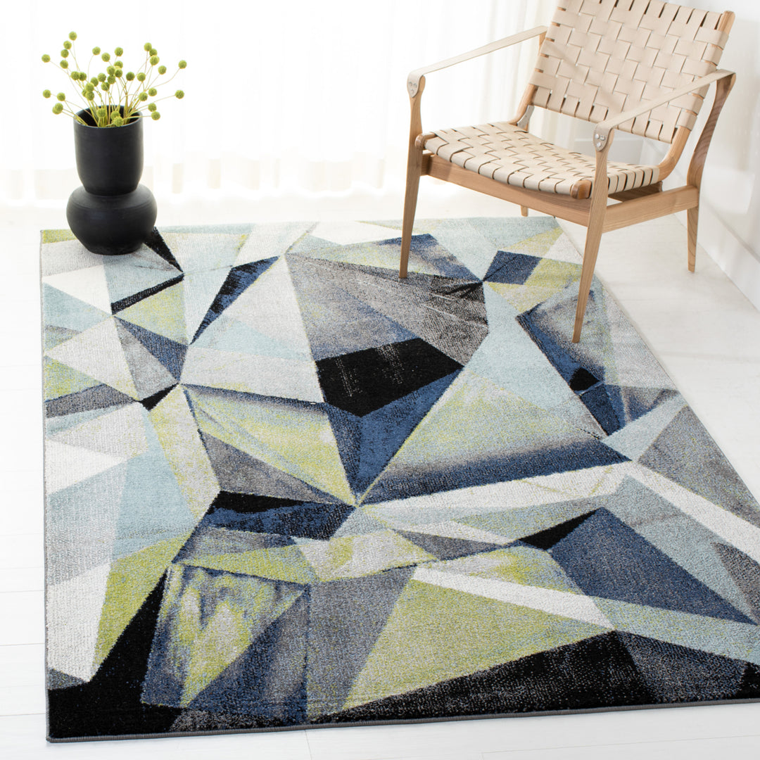 SAFAVIEH Porcello Collection PRL6940G Grey / Blue Rug Image 1