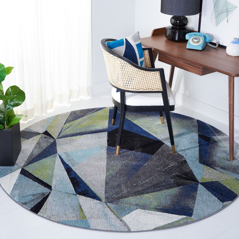 SAFAVIEH Porcello Collection PRL6940G Grey / Blue Rug Image 2