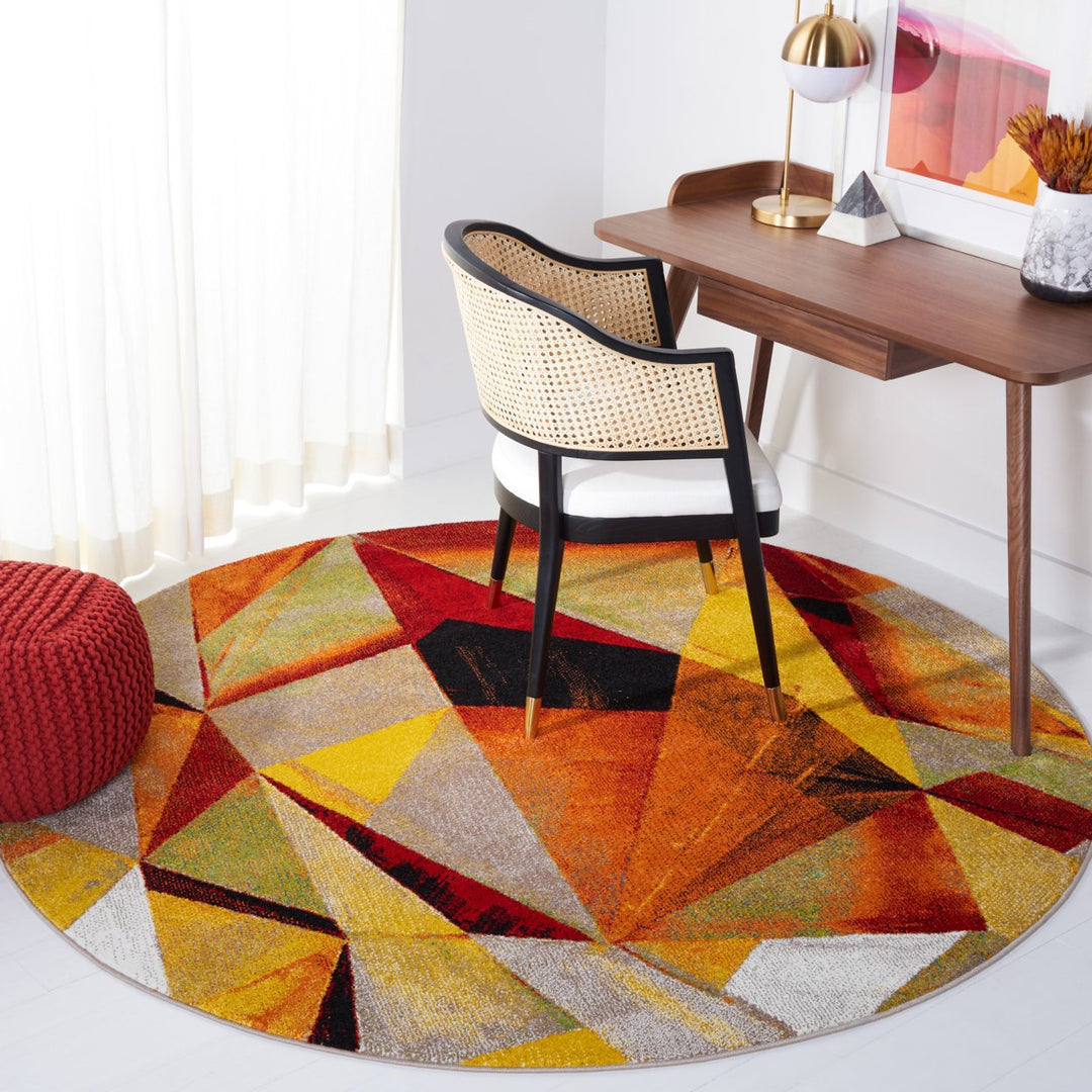 SAFAVIEH Porcello Collection PRL6940P Orange / Red Rug Image 2