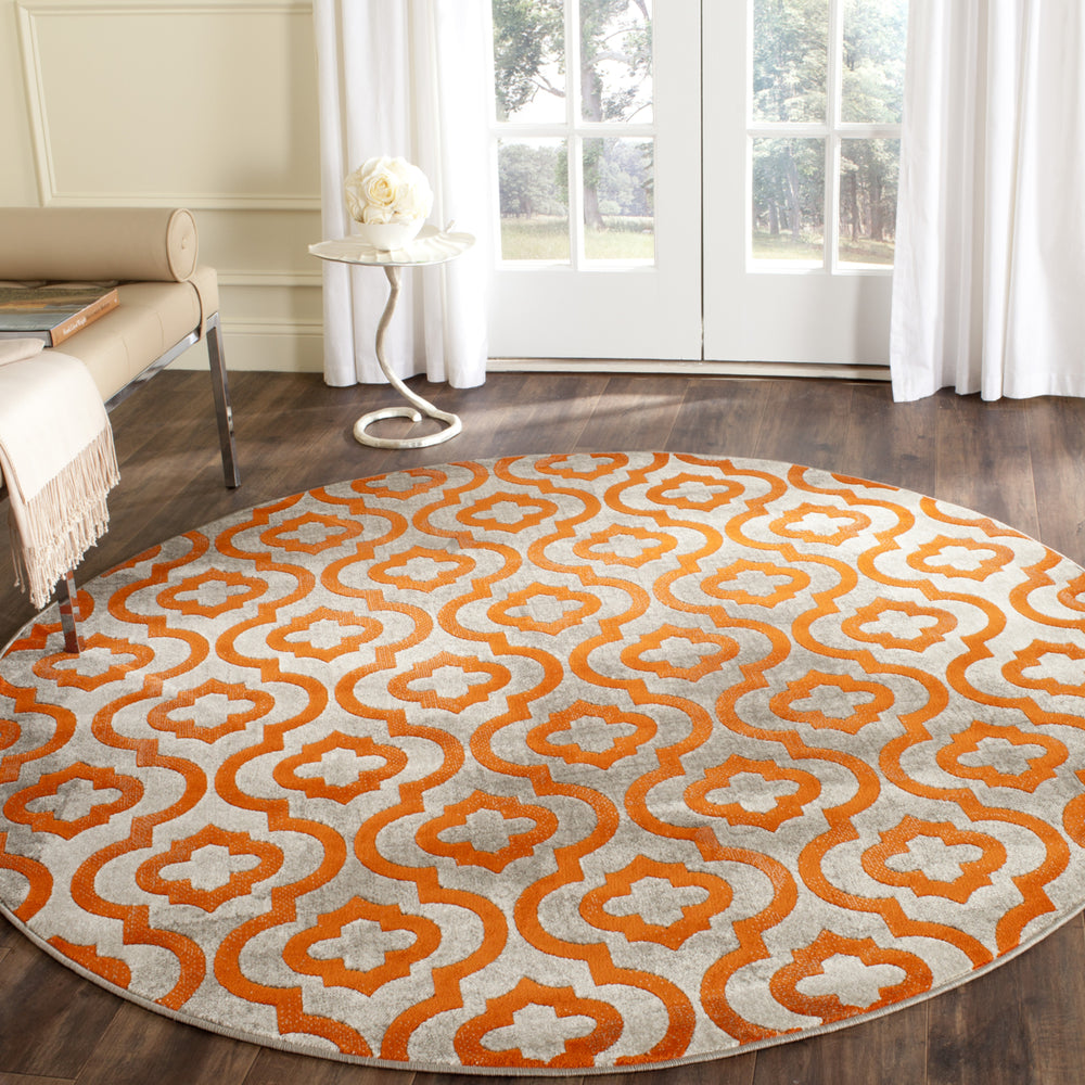 SAFAVIEH Porcello PRL7734F Light Grey / Orange Rug Image 2