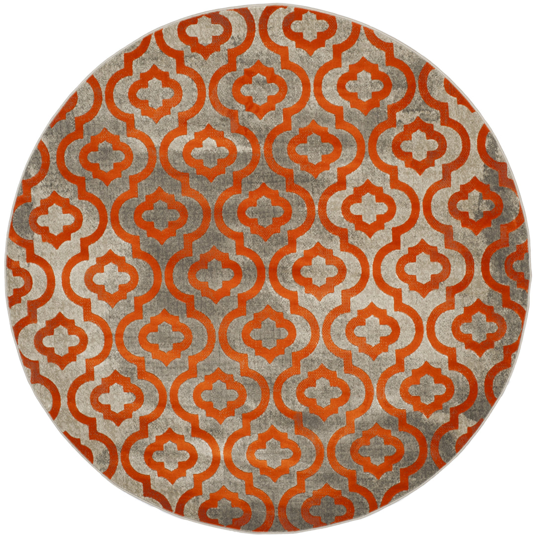 SAFAVIEH Porcello PRL7734F Light Grey / Orange Rug Image 4