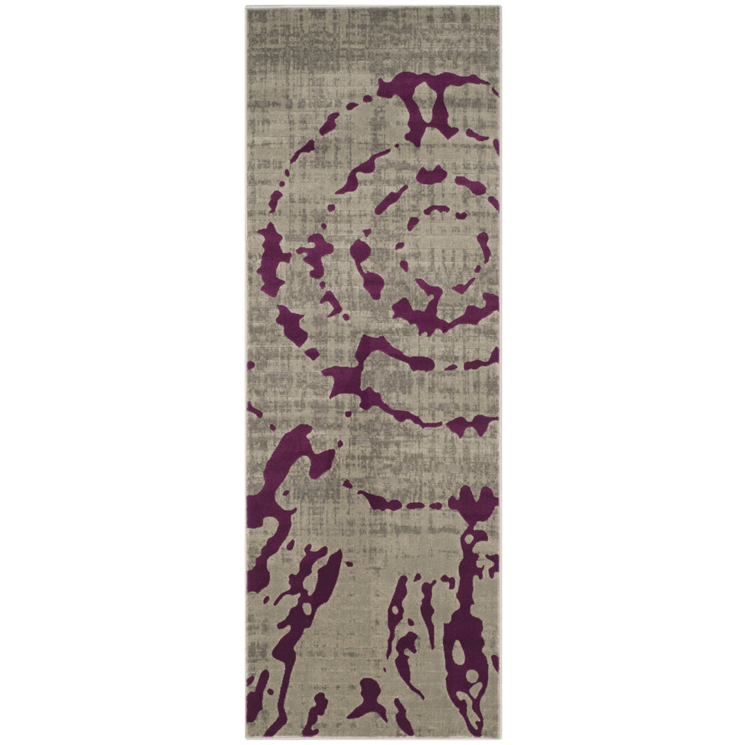 SAFAVIEH Porcello PRL7735B Light Grey / Purple Rug Image 5