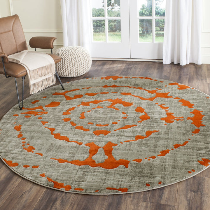 SAFAVIEH Porcello PRL7735F Light Grey / Orange Rug Image 2