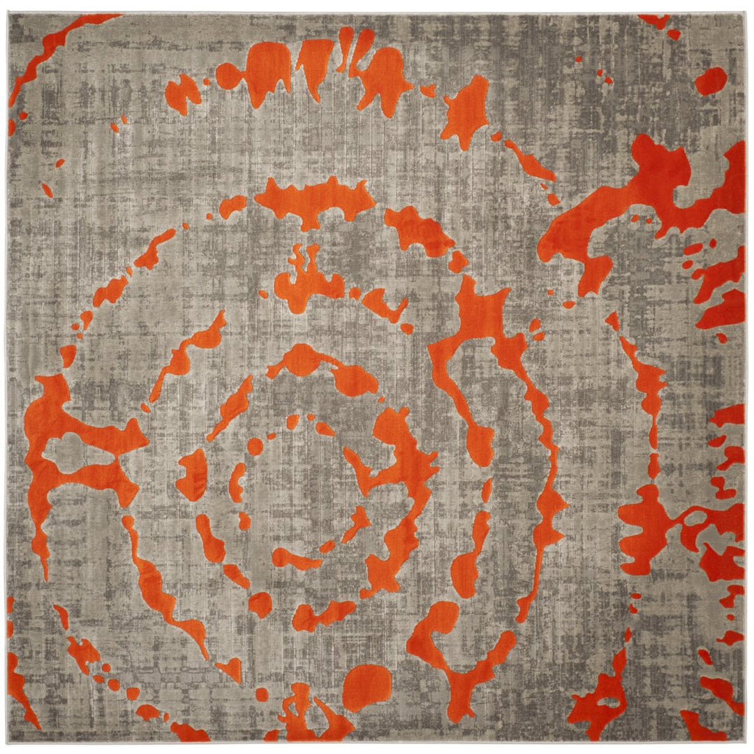 SAFAVIEH Porcello PRL7735F Light Grey / Orange Rug Image 6