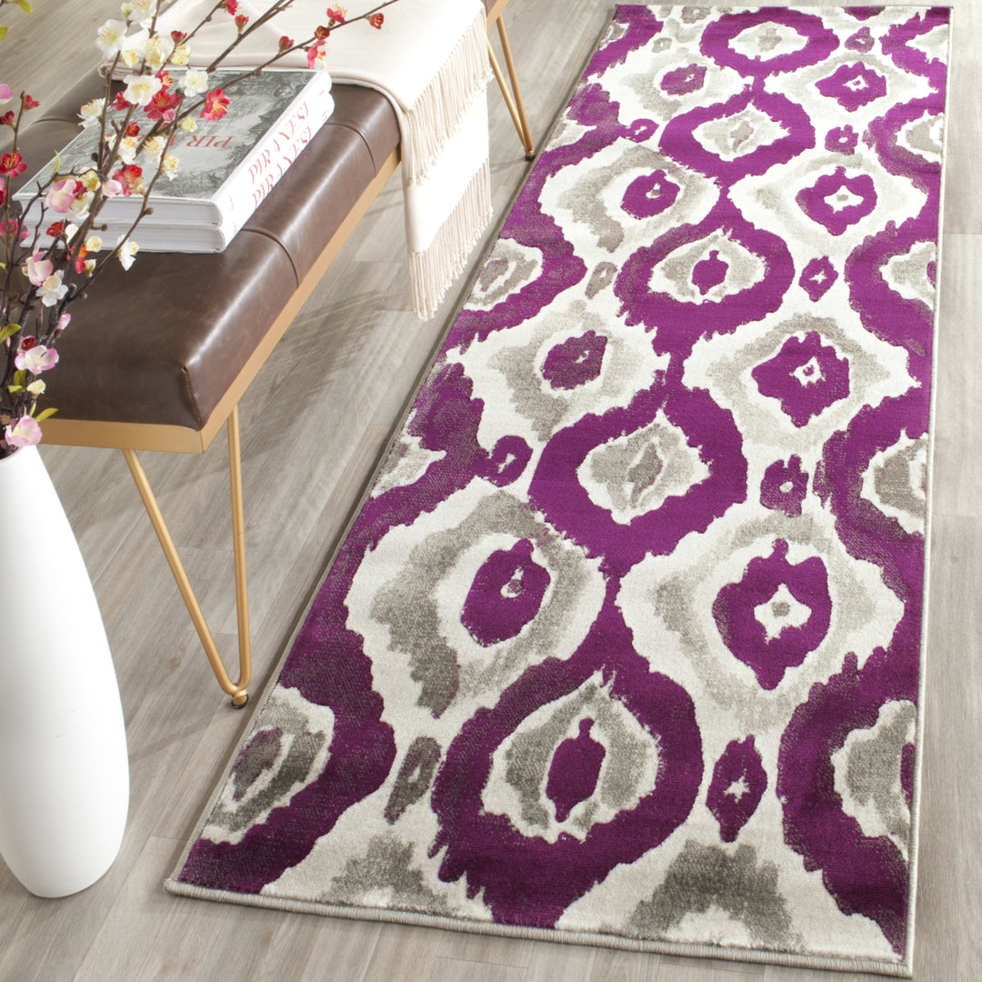 SAFAVIEH Porcello Collection PRL7736B Ivory / Purple Rug Image 3