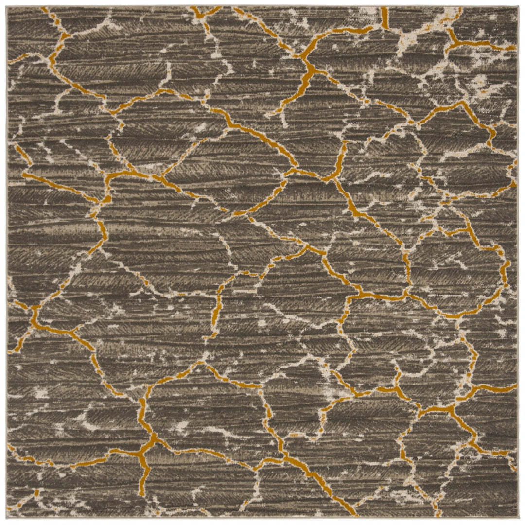 SAFAVIEH Porcello PRL7738C Dark Grey / Yellow Rug Image 6