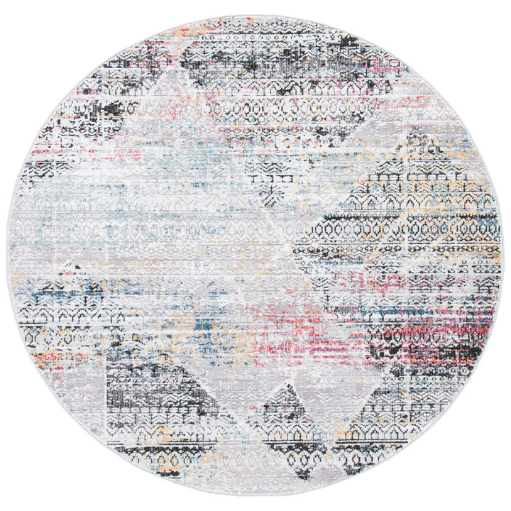 SAFAVIEH Porcello Collection PRL968F Grey / Black Rug Image 1