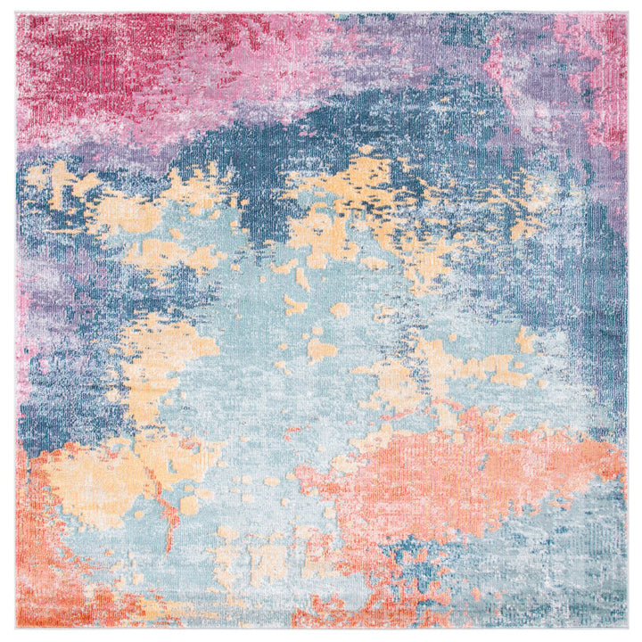 SAFAVIEH Porcello Collection PRL990M Blue / Pink Rug Image 1