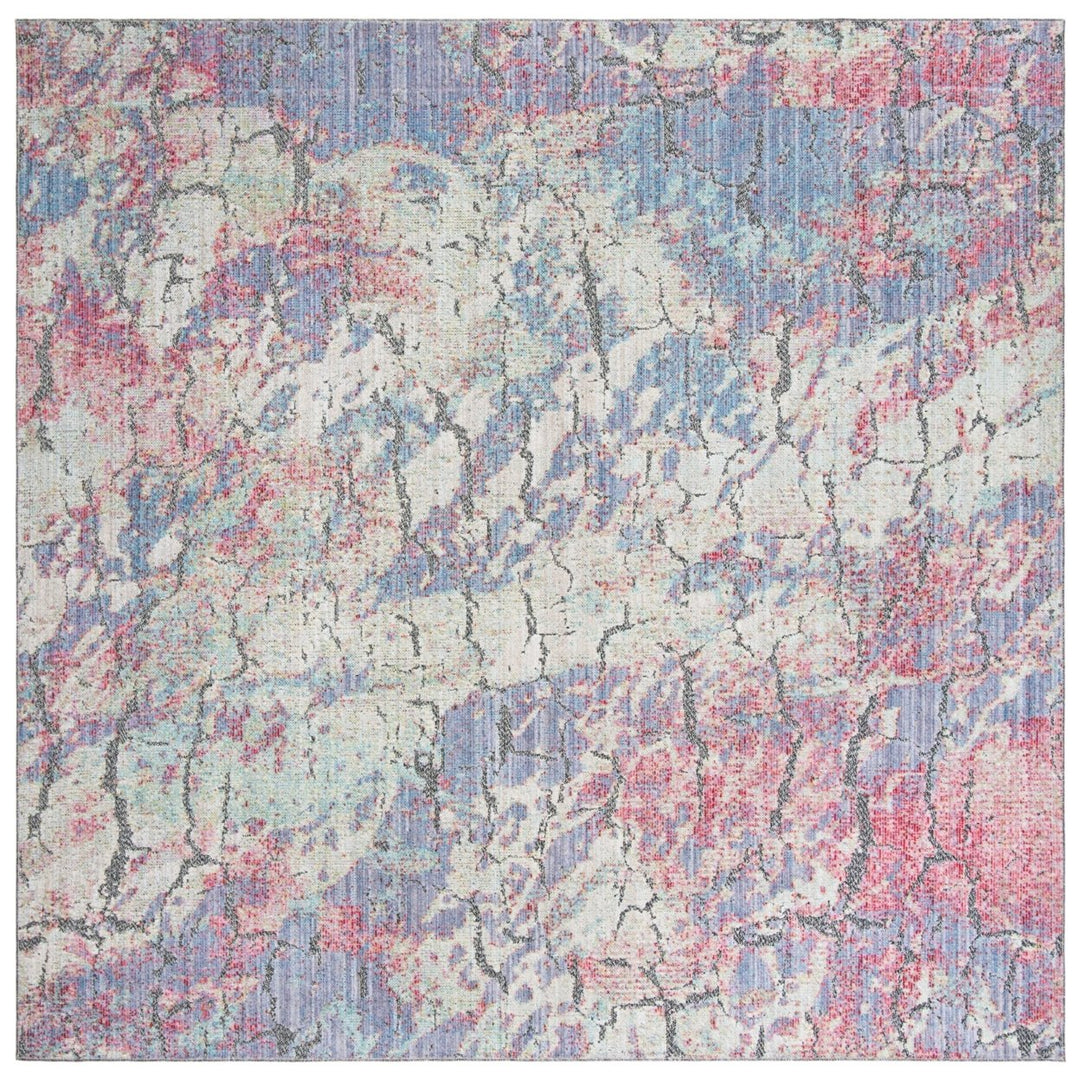 SAFAVIEH Provance Collection PRV141J Aqua / Purple Rug Image 5