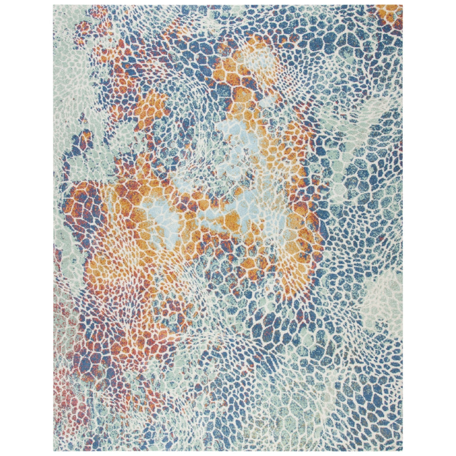 SAFAVIEH Prism Collection PSM531A Cream / Blue Rug Image 1