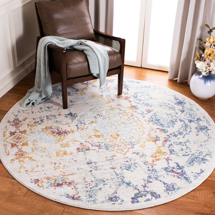 SAFAVIEH Prism Collection PSM534A Cream / Aqua Rug Image 2