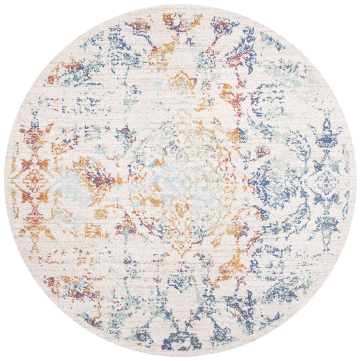 SAFAVIEH Prism Collection PSM534A Cream / Aqua Rug Image 4