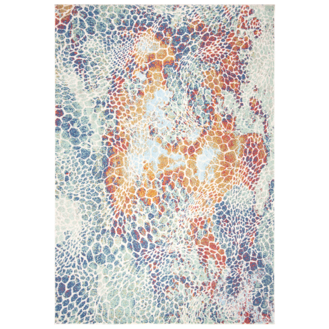 SAFAVIEH Prism Collection PSM531A Cream / Blue Rug Image 10