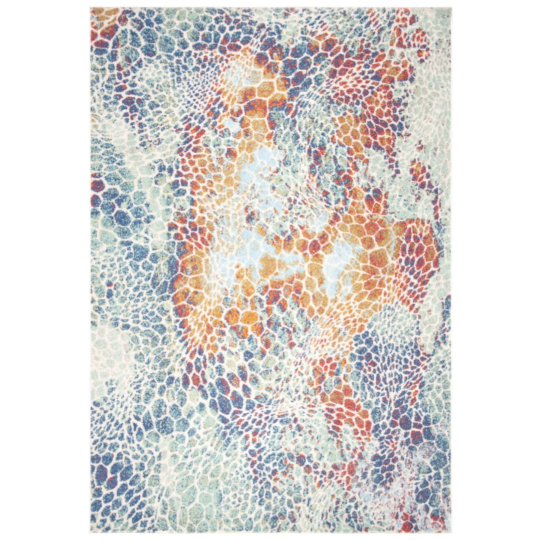 SAFAVIEH Prism Collection PSM531A Cream / Blue Rug Image 1