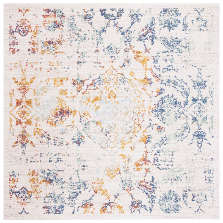 SAFAVIEH Prism Collection PSM534A Cream / Aqua Rug Image 6