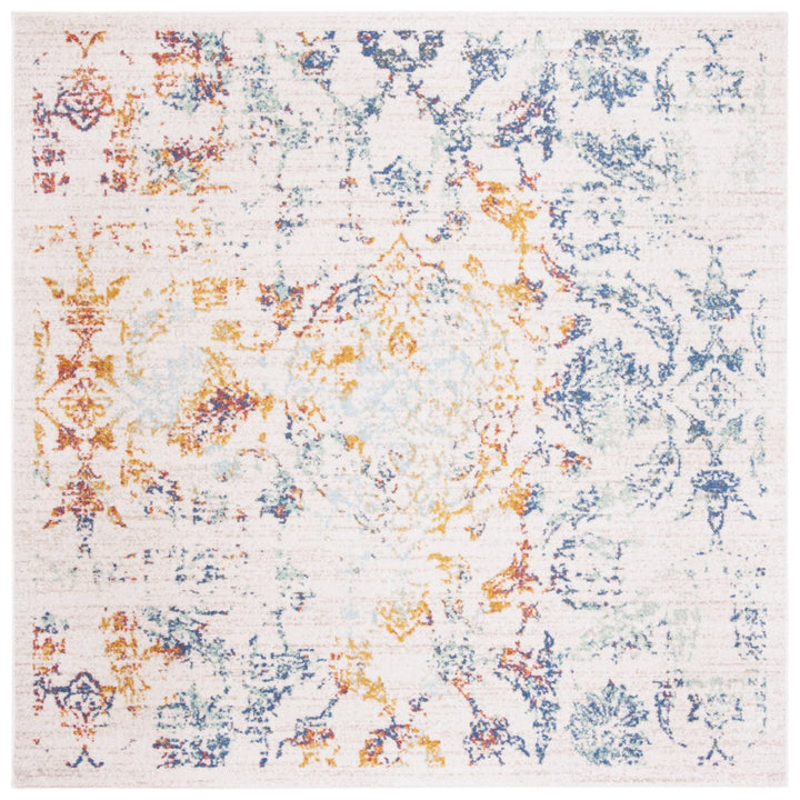 SAFAVIEH Prism Collection PSM534A Cream / Aqua Rug Image 1