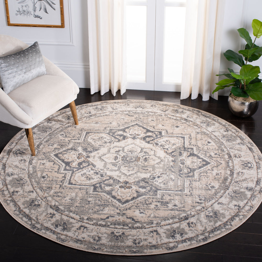 SAFAVIEH Pyramid Collection PYR268A Ivory / Grey Rug Image 2