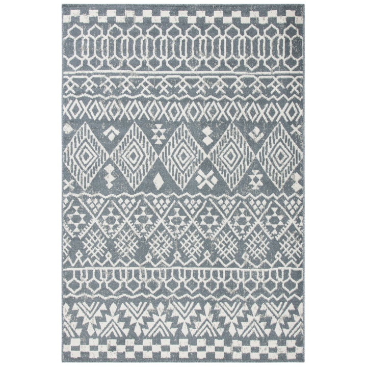 SAFAVIEH Pyramid Collection PYR205A Ivory / Charcoal Rug Image 1