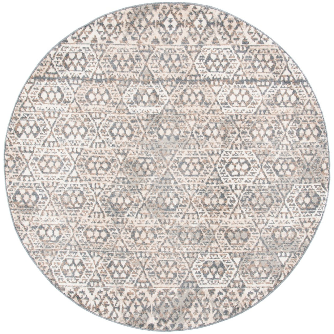 SAFAVIEH Pyramid Collection PYR260A Ivory / Charcoal Rug Image 1