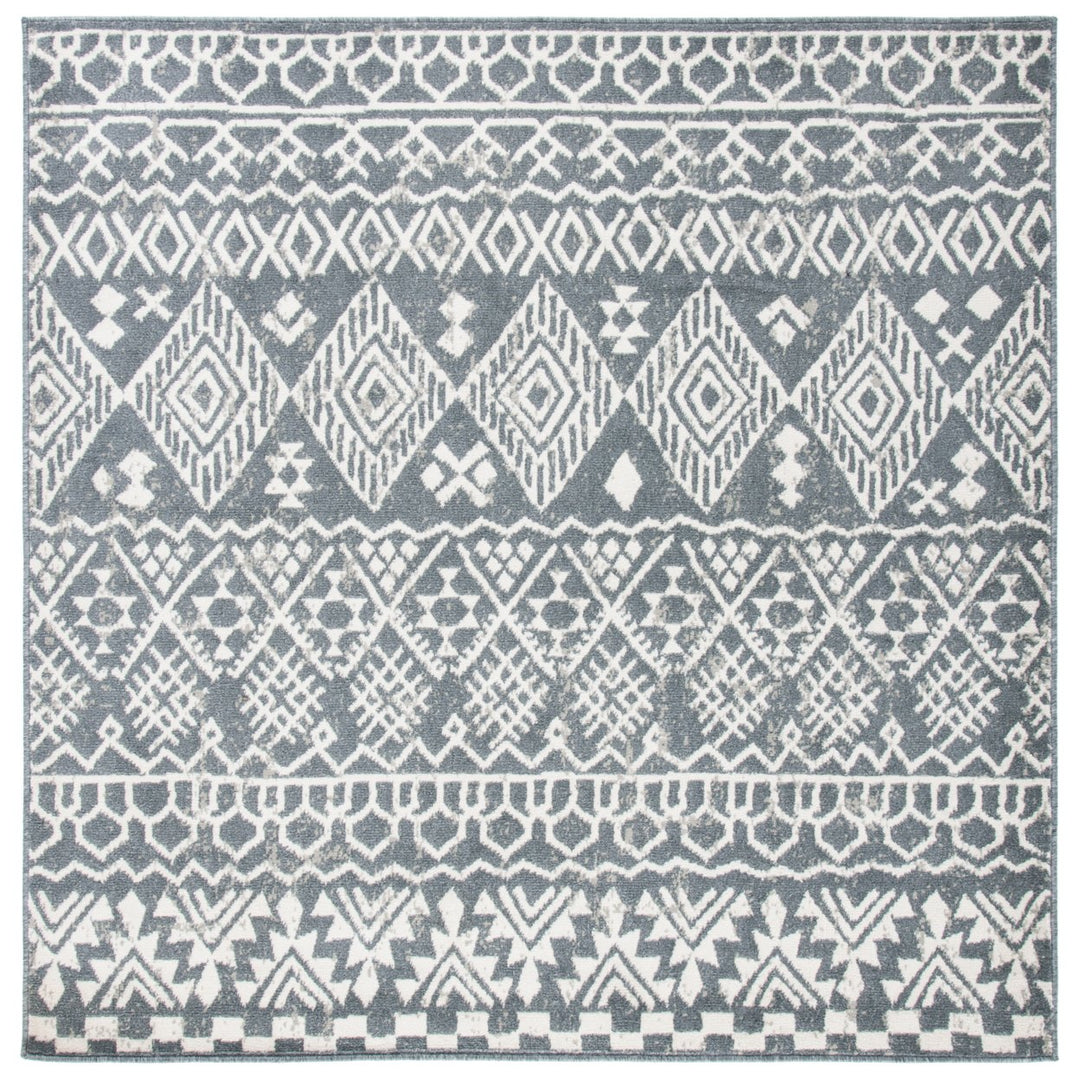 SAFAVIEH Pyramid Collection PYR205A Ivory / Charcoal Rug Image 1