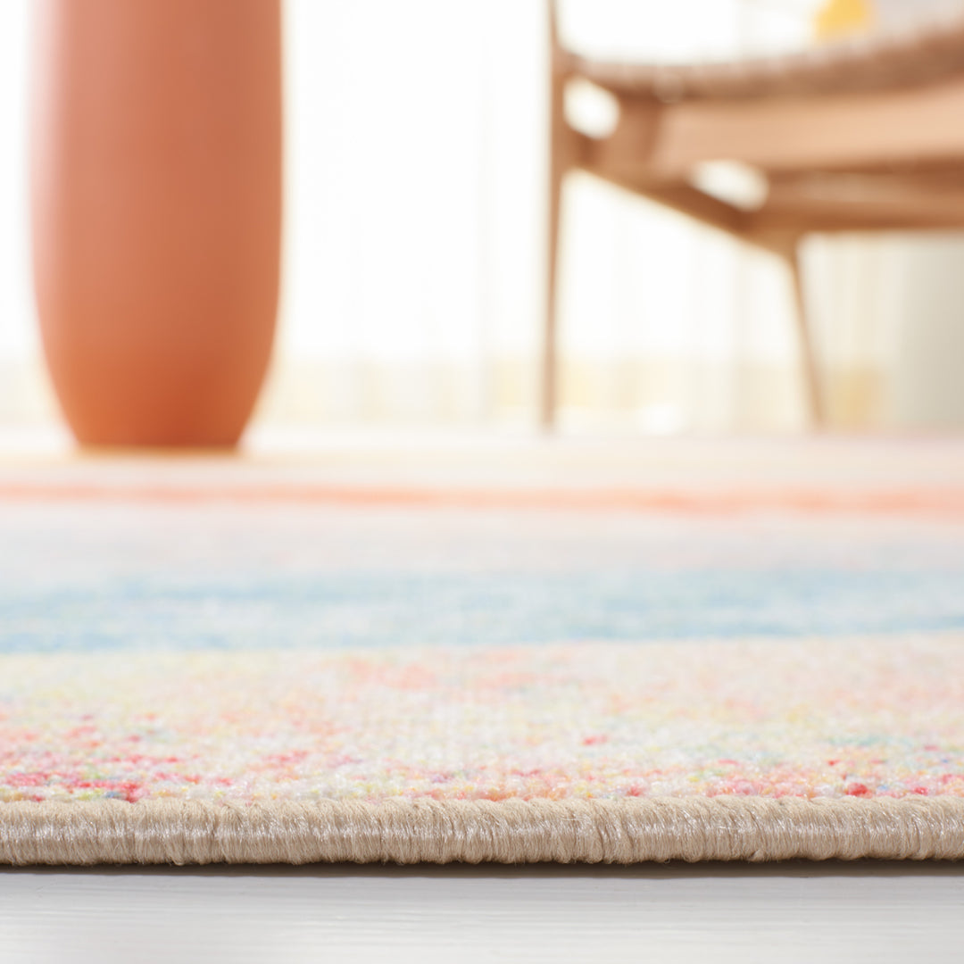 SAFAVIEH Paint Brush Collection PTB173U Pink / Blue Rug Image 6