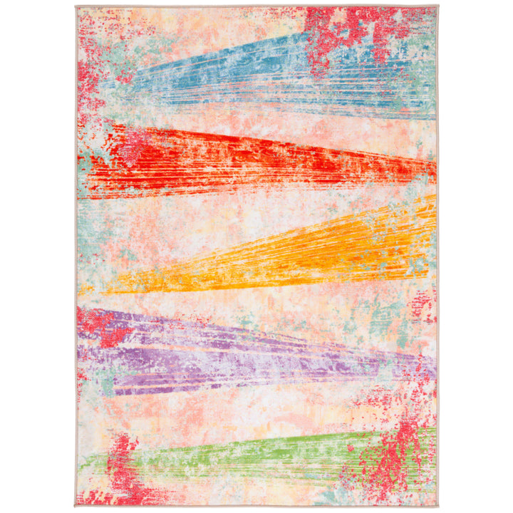 SAFAVIEH Paint Brush Collection PTB173U Pink / Blue Rug Image 8