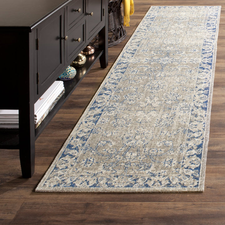 SAFAVIEH Patina Collection PTN324B Taupe / Blue Rug Image 3